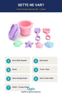Unicorn Figürlü Kova Kürek Seti · Görsel 3