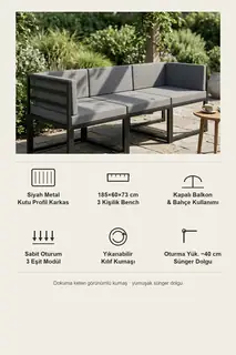 Brio 3'lü Bahçe ve Balkon Koltuk Takımı · Görsel 7