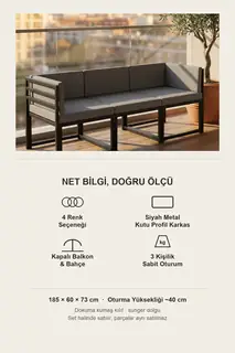 Brio 3'lü Bahçe ve Balkon Koltuk Takımı · Görsel 8