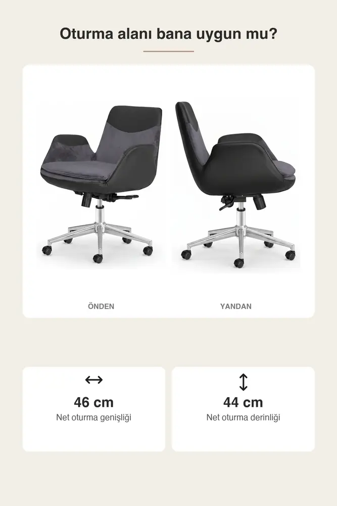 Lodos Kumaş Ergonomik Çalışma Koltuğu · Görsel 3