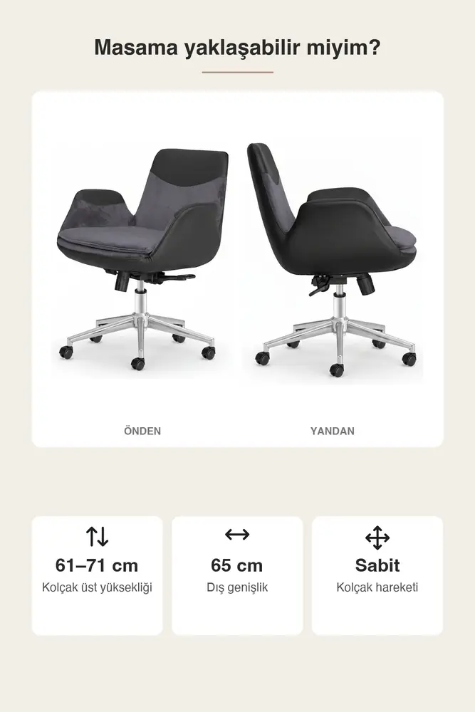Lodos Kumaş Ergonomik Çalışma Koltuğu · Görsel 4