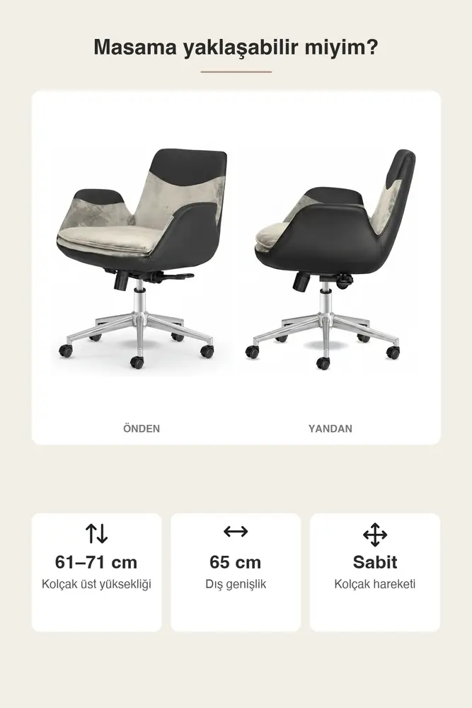 Lodos Kumaş Ergonomik Çalışma Koltuğu · Görsel 4
