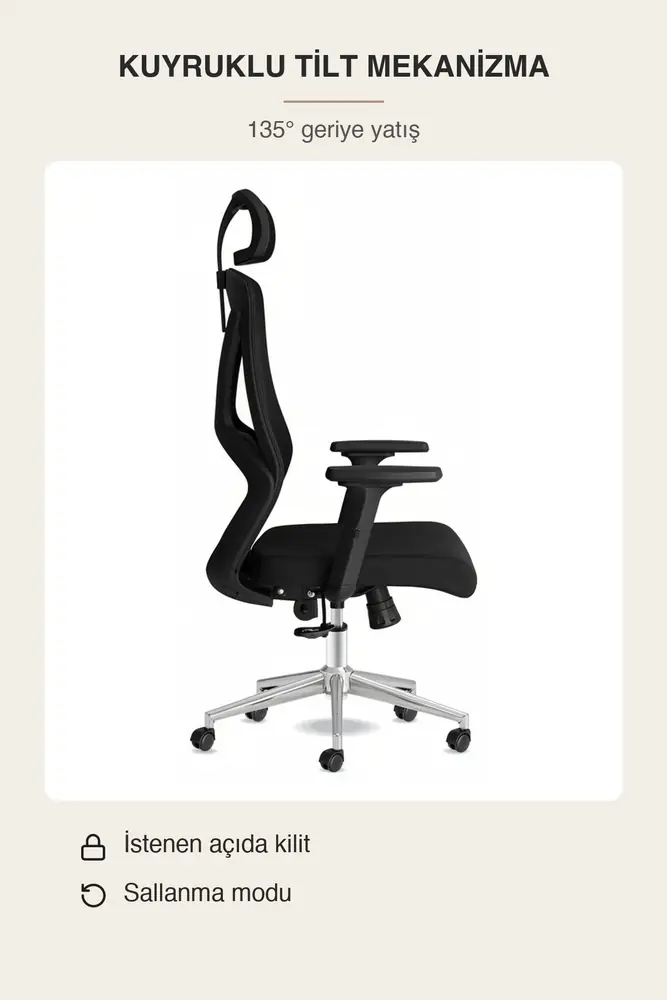 Meltem Başlıklı Kumaş Ergonomik Çalışma Koltuğu · Görsel 8