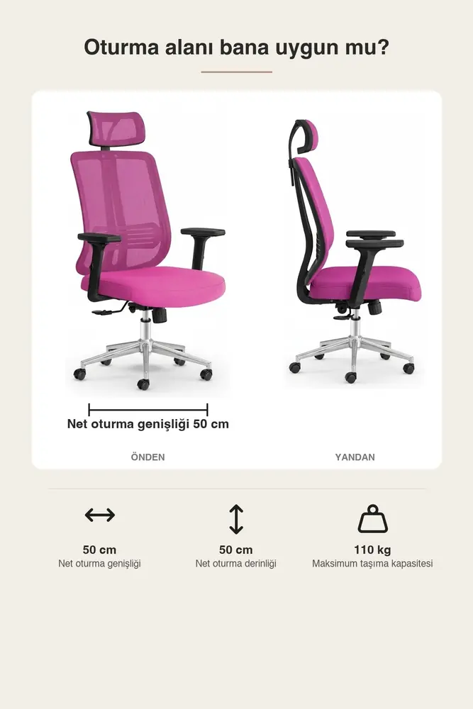 Poyraz Başlıklı Fileli Ergonomik Çalışma Koltuğu · Görsel 3