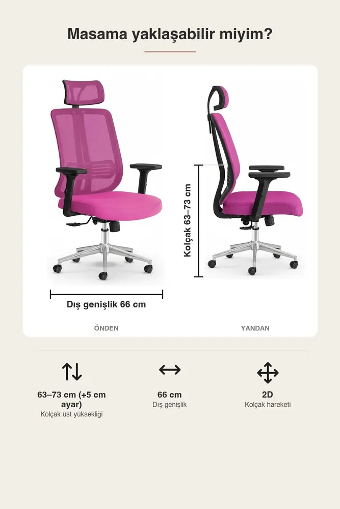 Poyraz Başlıklı Fileli Ergonomik Çalışma Koltuğu · Görsel 4