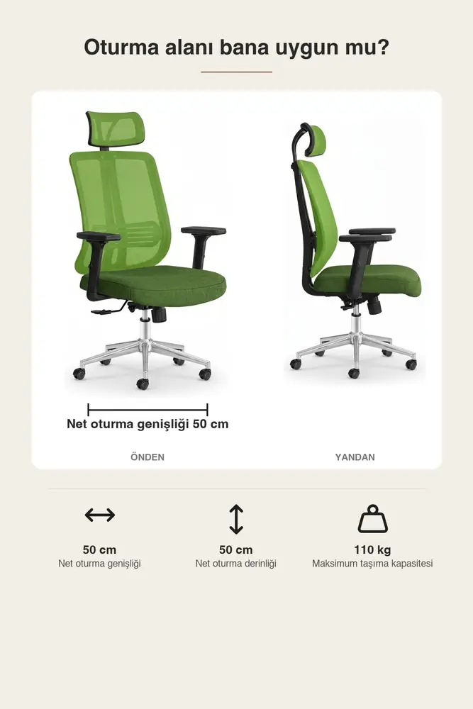 Poyraz Başlıklı Fileli Ergonomik Çalışma Koltuğu · Görsel 3