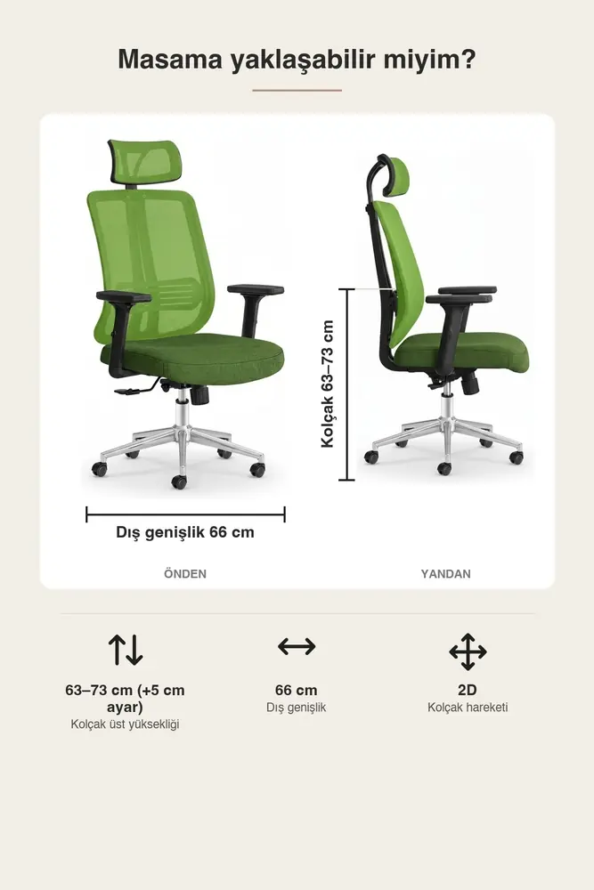 Poyraz Başlıklı Fileli Ergonomik Çalışma Koltuğu · Görsel 4