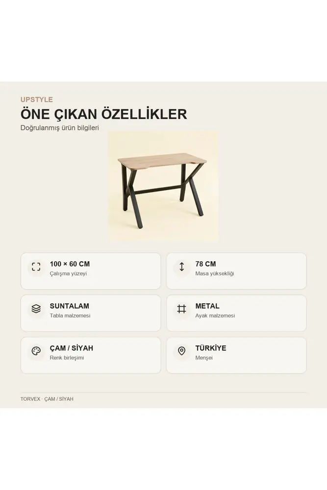 Torvex Oyuncu Masası Çam Siyah 100x60 cm · Görsel 7