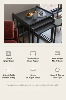 Vela İç İçe Sehpa Seti · Görsel 7