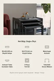 Vela İç İçe Sehpa Seti · Görsel 8