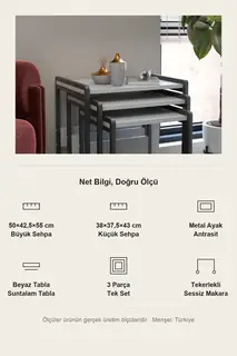 Vela İç İçe Sehpa Seti · Görsel 8