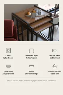 Vela İç İçe Sehpa Seti · Görsel 7