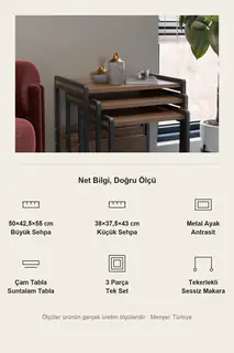 Vela İç İçe Sehpa Seti · Görsel 8