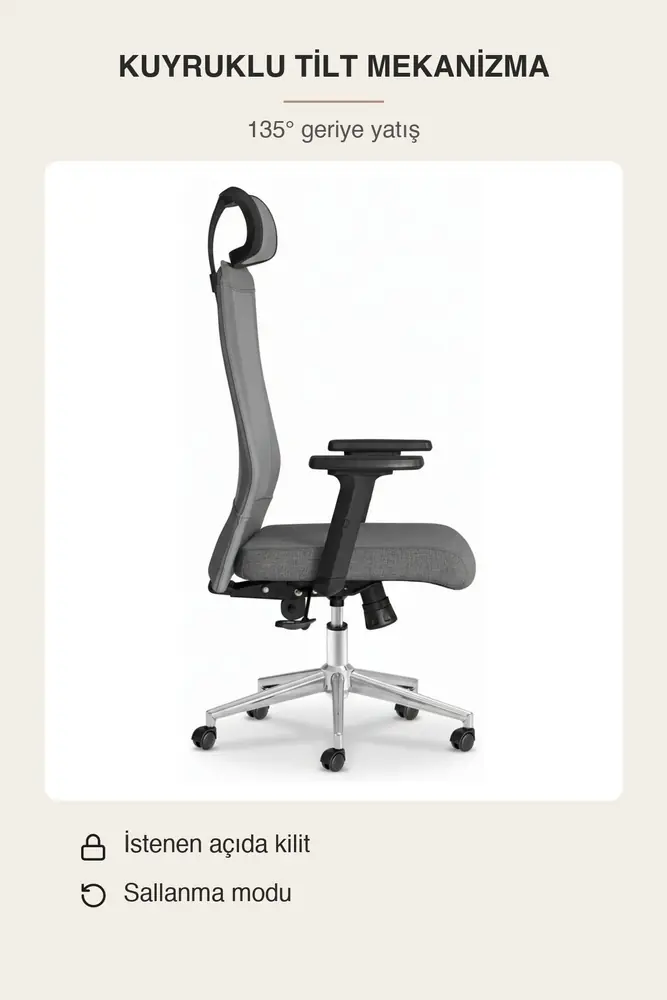 Yamaç Başlıklı Ergonomik Çalışma ve Yönetici Koltuğu · Görsel 8