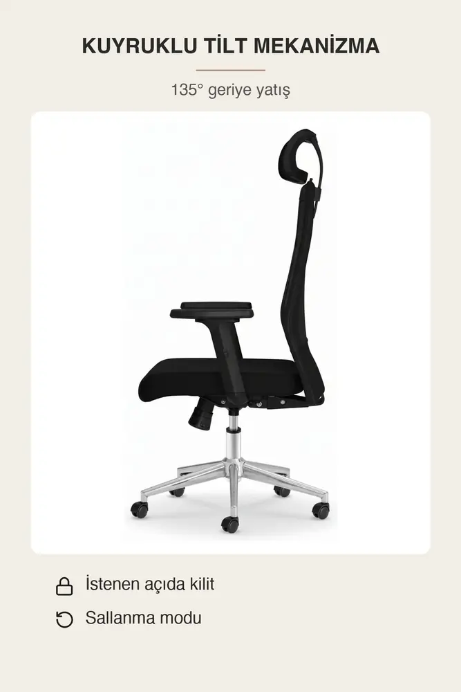 Yamaç Başlıklı Ergonomik Çalışma ve Yönetici Koltuğu · Görsel 8