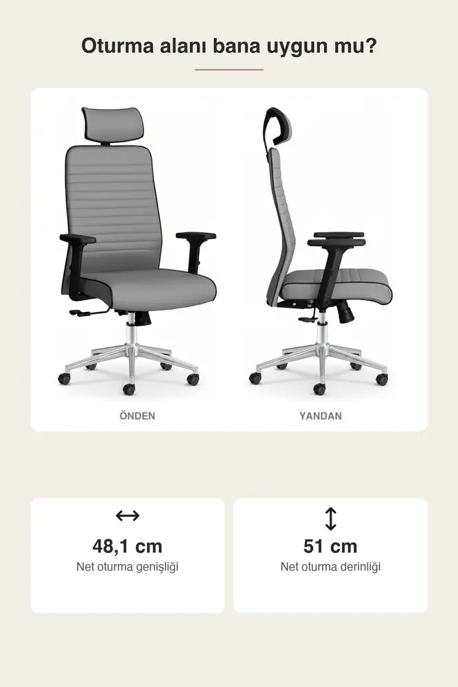 Zirve Deri Ergonomik Çalışma ve Yönetici Koltuğu · Görsel 3