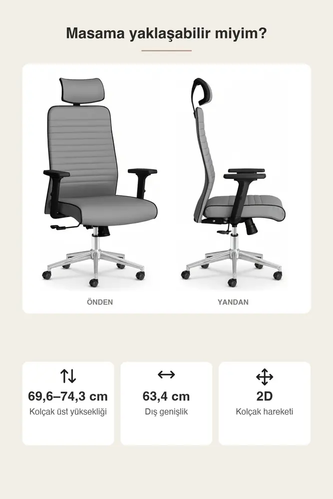 Zirve Deri Ergonomik Çalışma ve Yönetici Koltuğu · Görsel 4