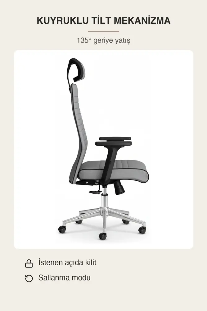 Zirve Deri Ergonomik Çalışma ve Yönetici Koltuğu · Görsel 8