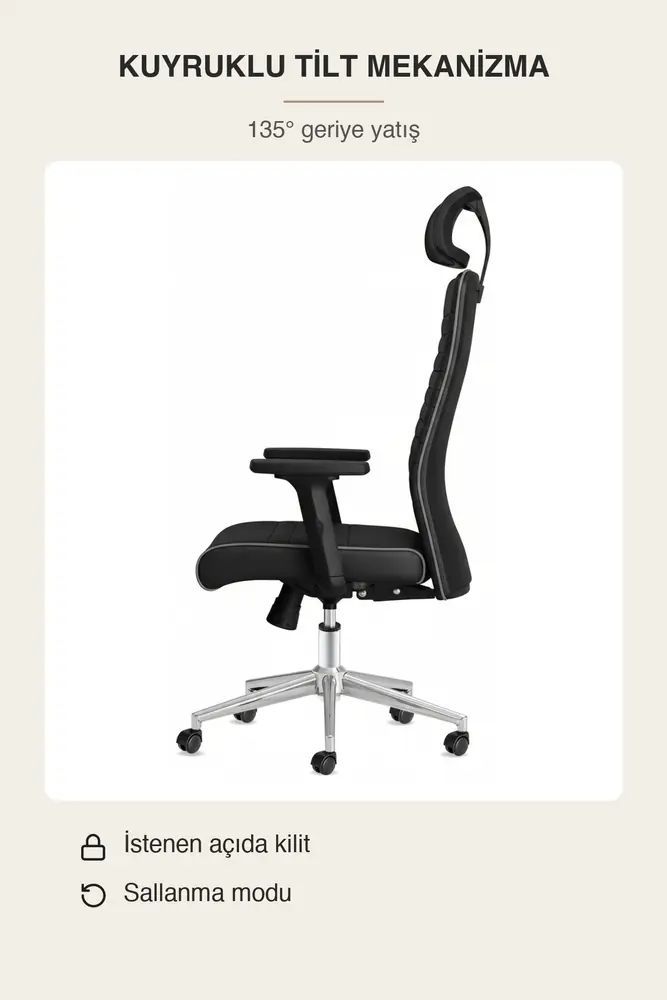 Zirve Deri Ergonomik Çalışma ve Yönetici Koltuğu · Görsel 8