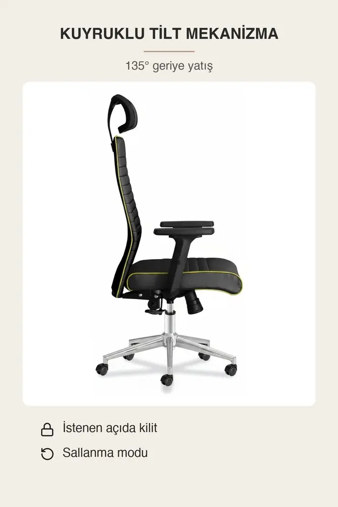 Zirve Deri Ergonomik Çalışma ve Yönetici Koltuğu · Görsel 8