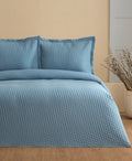 OGLO Double Bedspread Set Indigo 220x240 Cm (2 Pillow Cases Gift)