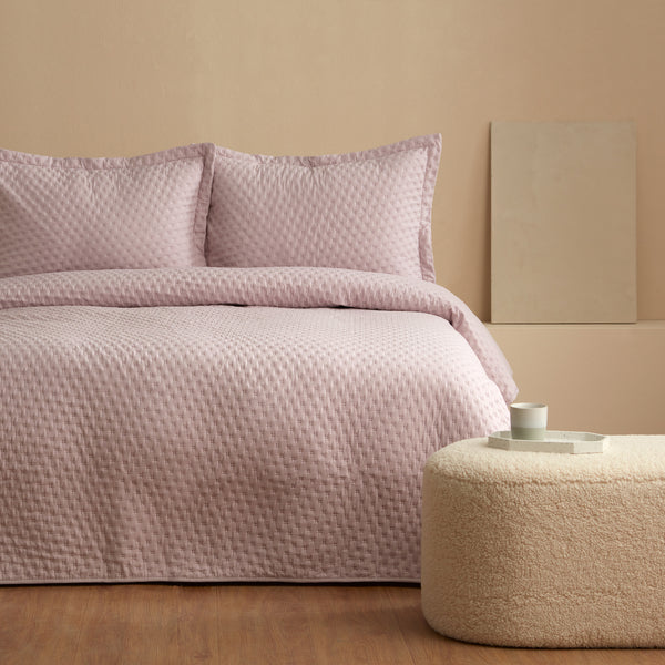 OGLO Single Bedspread Set Light Plum 160 x 220 Cm (1 Pillowcase Gift)